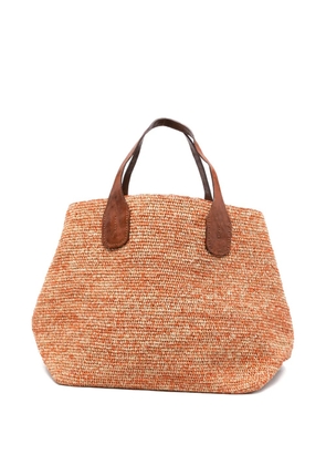 IBELIV handle raffia tote bag - Orange