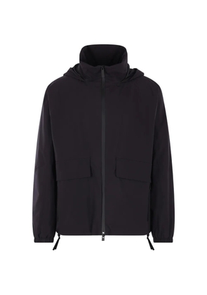 Laminar hooded front-pocket jacket - Black