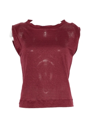 Niu boat-neck T-shirt - Red