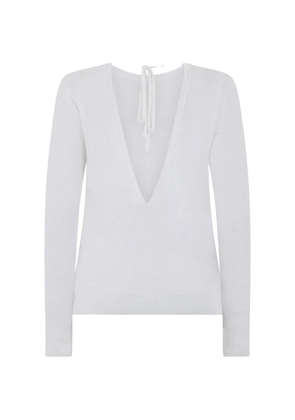 120% Lino tie-detail top - White