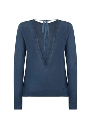 120% Lino tie-detail top - Blue