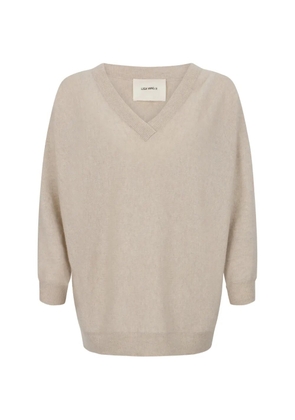 Lisa Yang V-neck long-sleeve sweater - Neutrals