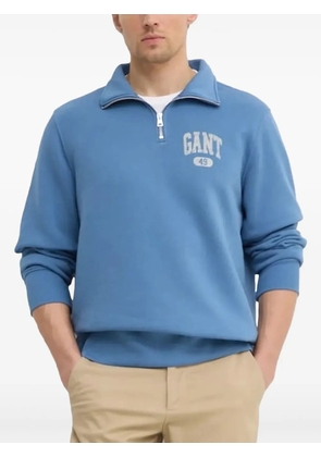 Gant half-zip logo-print sweatshirt - Blue