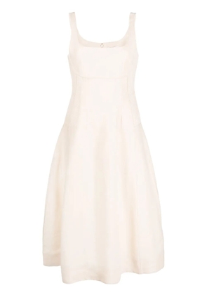 Chloé corset-panel linen dress - White