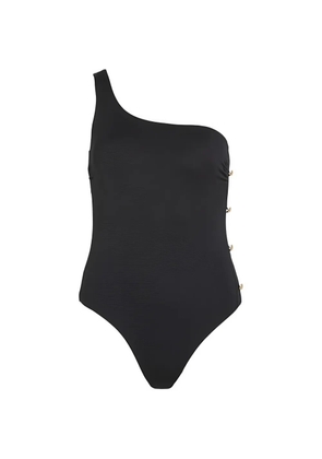 Karl Lagerfeld one-shoulder swimsuit - Black