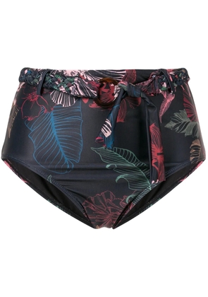 Duskii Fleur belted high-waisted bottoms - Black