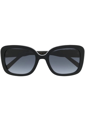 Marc Jacobs Eyewear logo-plaque square-frame sunglasses - Black