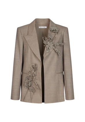 Oscar de la Renta floral-appliqué blazer - Neutrals