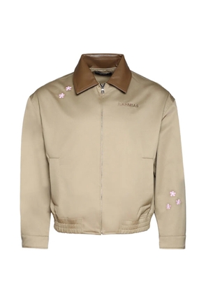 Nahmias flower-embroidered bomber jacket - Neutrals