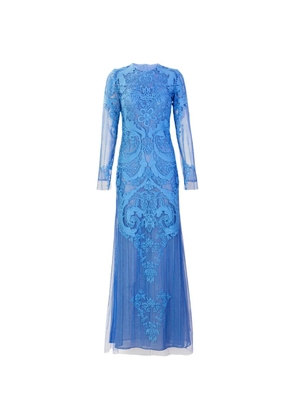 Silvia Tcherassi Lace long-sleeve maxi dress - Blue