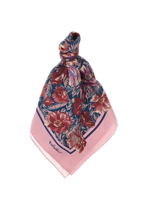 Valentino Garavani poppies print silk scarf - Blue