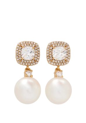 Self-Portrait crystal-embellished earrings - Gold