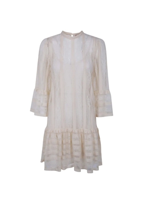 TWINSET lace ruffle maxi dress - Neutrals