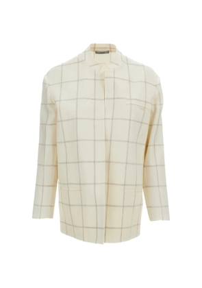 Dusan collarless jacket - White