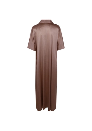 Antonelli collar midi dress - Brown