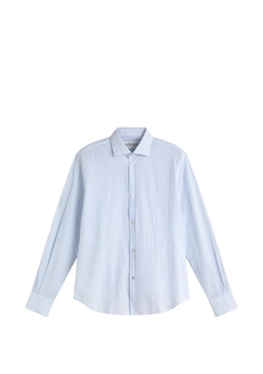 LES HÉRITIERS Serrsucker stripe-pattern shirt - Blue