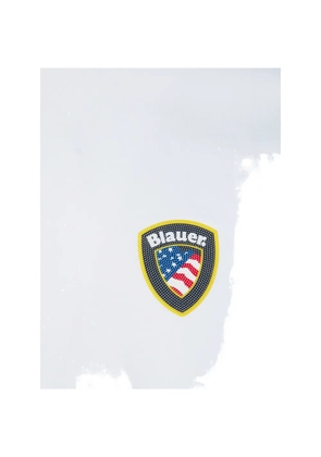 Blauer appliqué T-shirt - White