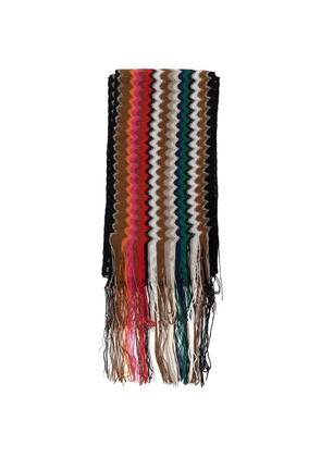Missoni chevron fringed scarf - Brown