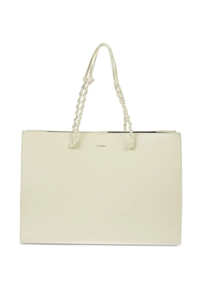 Jil Sander Tangle knotted handle embossed logo tote bag - Neutrals