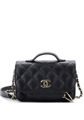CHANEL Pre-Owned Business Affinity Flap Clutch with Chain Quilted Caviar crossbody bag - Black