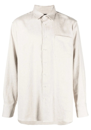 Botter button-up cotton-linen shirt - Neutrals