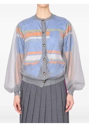 Kolor balloon-sleeve cardigan - Blue