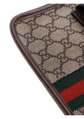 Gucci Pre-Owned Ophidia Flap GG Coated Canvas with Leather belt bag - Brown