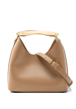 Elleme small Boomerang metal-handle leather bag - Brown