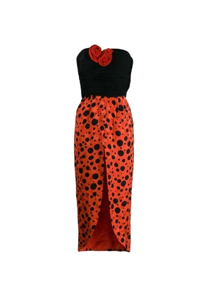 Valentino Pre-Owned 1980s strapless polka dots dress - Orange