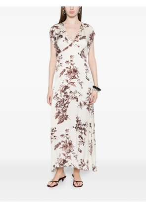 LIU JO floral V-neck dress - Neutrals