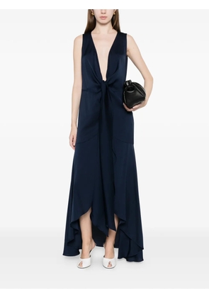 SILK95FIVE Shangri tie-detail asymetric dress - Blue