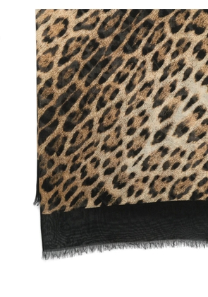 Roberto Cavalli leopard-print scarf - Neutrals
