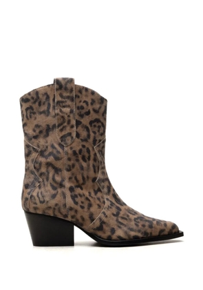 Free People leopard-print cowboy boots - Neutrals
