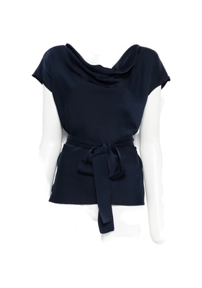 SILK95FIVE Mizner cowl-neck tie blouse - Blue