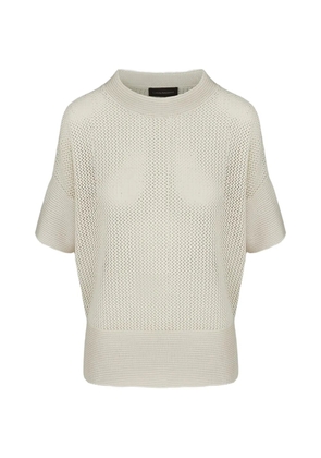 Lorena Antoniazzi open-knit short-sleeve sweater - Neutrals