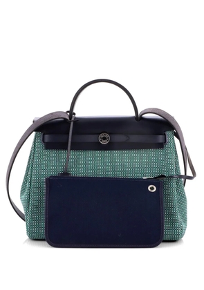 Hermès Pre-Owned Herbag Zip Criss Viking Toile and Leather 31 shoulder bag - Blue