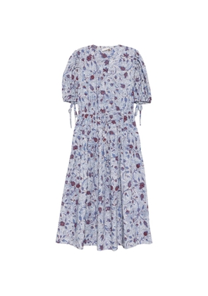 Ulla Johnson Adriana gathered floral midi dress - Blue