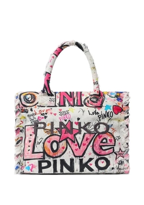 PINKO printed shoulder bag - White