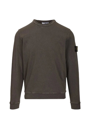 Stone Island crewneck badge cotton sweatshirt - Brown