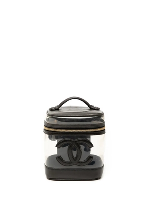 CHANEL Pre-Owned 1994-1996 CC PVC and Calfskin Case vanity bag - Black