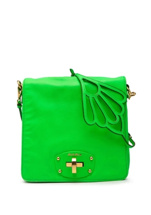 Miu Miu Pre-Owned 2010-2025 Leather Wing Strap crossbody bag - Green