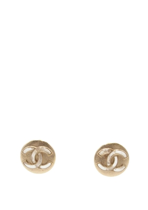 CHANEL Pre-Owned 2018 CC Gold Plated Resin Clip On Earrings costume earrings