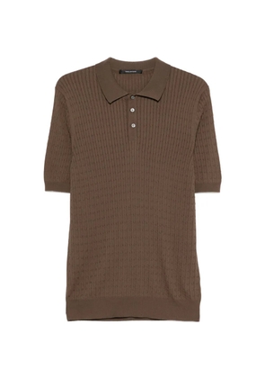Tagliatore Kart textured button polo shirt - Brown
