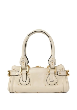 Chloé small Paddington padlock leather tote bag - Neutrals