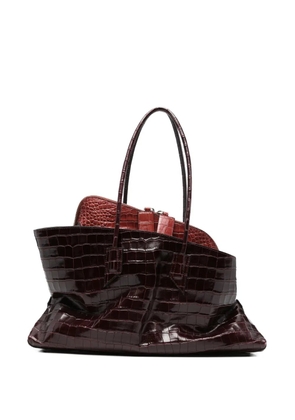 The Attico medium La Passeggiata crocodile-effect tote bag - Red