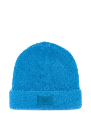 FENDI light-blue logo-patch beanie hat