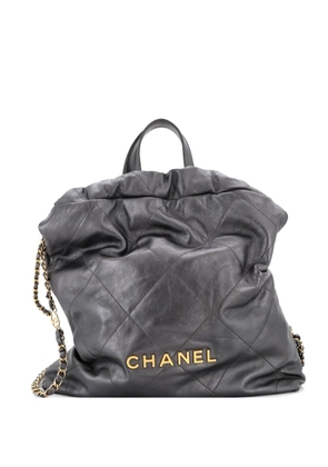 CHANEL Pre-Owned 22 Chain Quilted Calfskin Large backpack - Grey