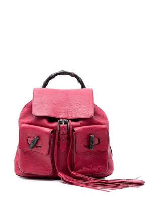 Gucci Pre-Owned 2016-2025 Leather Bamboo Tassel backpack - Pink