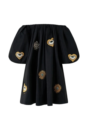 Camilla off-shoulder puff dress - Black