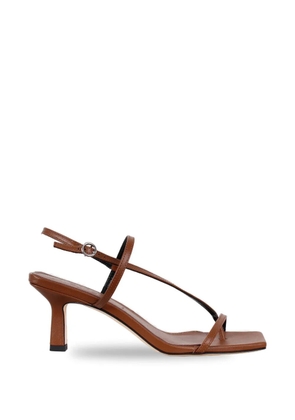 Aeyde Elise 65mm toe-post square-toe leather sandals - Brown